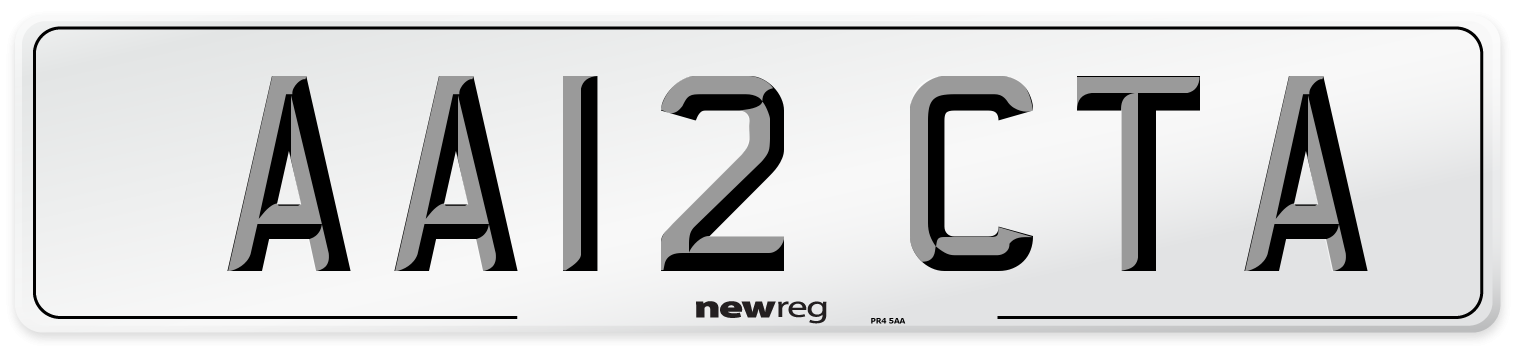 AA12 CTA Number Plate from New Reg